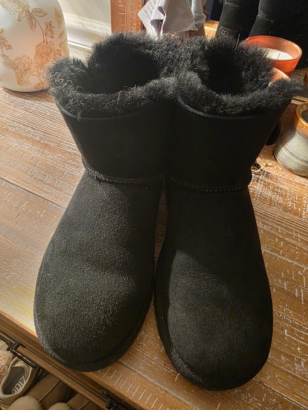 Black Ugg Mini Bailey Button Boots